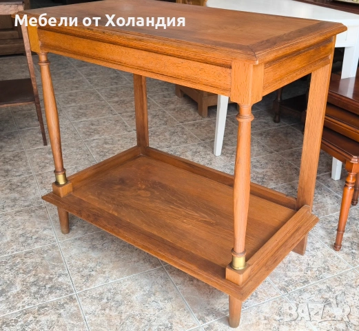 Дъбова масичка/конзола на 2 нива, снимка 11 - Етажерки - 54438425
