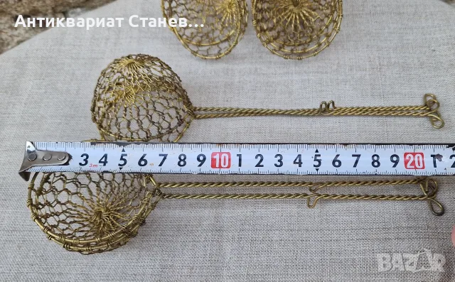 Ръчно плетени месингови цедки за яйца , снимка 9 - Аксесоари за кухня - 55532783