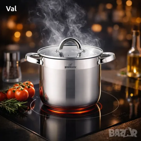 Тенджера Bohmann BH 1622, 22x18см.\7л., неръждаема стомана, снимка 4 - Съдове за готвене - 55335046