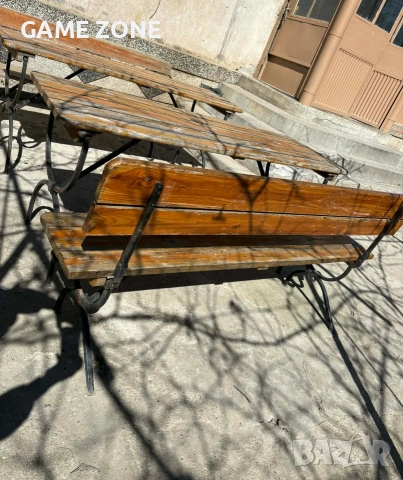 Дървени Маси Комплект Пейки, снимка 3 - Градински мебели, декорация  - 54142515