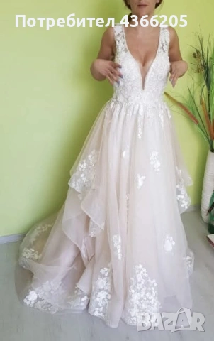 Дизайнерска булчинска рокля от Luce Sposa Rosina, снимка 6 - Сватбени рокли - 54989753
