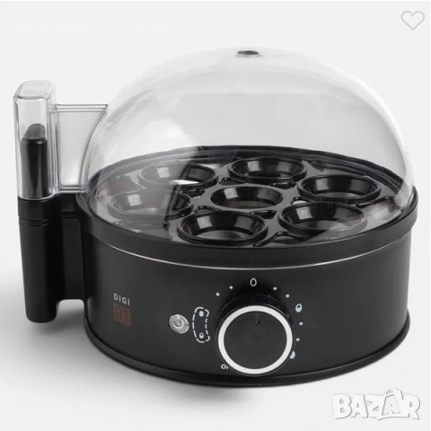 Уред за варене на яйца Mercado Trade, Kапацитет за 7 яйца, 400W, Черен, снимка 2 - Чопъри и пасатори - 55180389