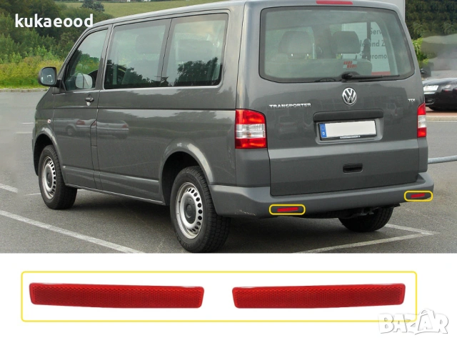 Рефлектор за задна броня на VW Transporter T5 Facelift, снимка 4 - Части - 54107126
