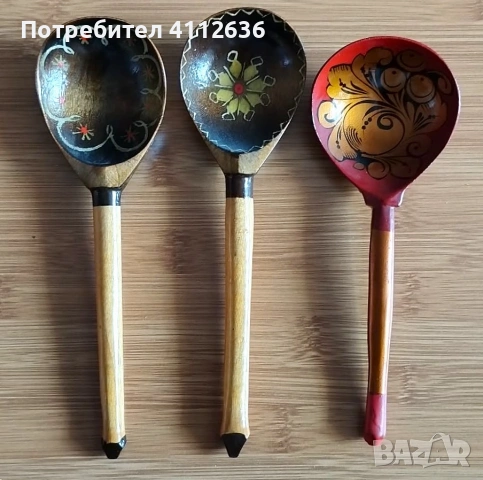 Лот декоративни дървени лъжички от СССР