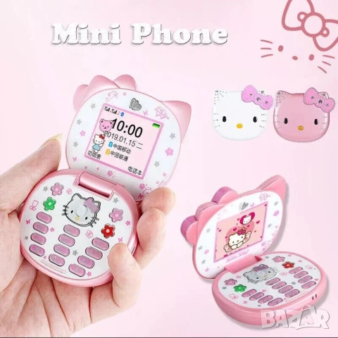 Hello Kitty Розов Телефон за Момиче, Камера, Подарък, с локация, детски телефон с капаче, за дете, снимка 5 - Други - 55012042