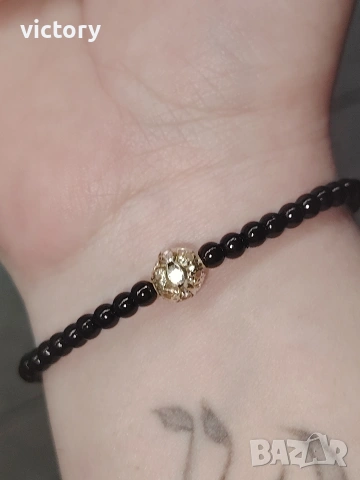 ✨ Éclipse Dorée – Луксозен комплект бижута с 14K позлатени елементи (чокър, гривна и обеци) 🖤, снимка 5 - Бижутерийни комплекти - 54171608