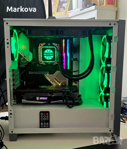 Мощен геймърски компютър • RX 6700 XT 12GB • Ryzen 5 5600G • X570 Taichi WiFi • Водно охлаждане, снимка 4 - Геймърски - 55146493