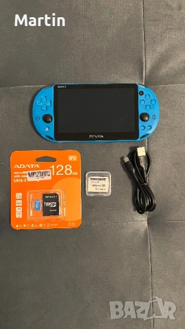 Modded Ps Vita 2000 Aqua Blue 128GB/256GB със 150+/250+ игри