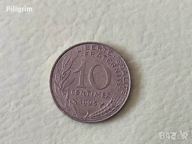 Франция 10 сантима 1995 г., снимка 2 - Нумизматика и бонистика - 55434480