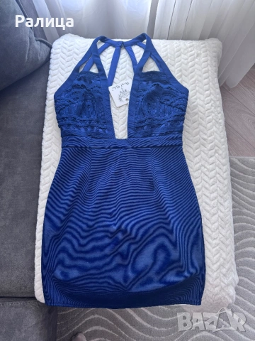 Лятна синя къса рокля