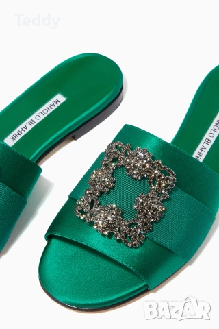  Обувки чехли Manоlo Blahnik (оригинал, нисък ток), номер 38.5-39, снимка 2 - Дамски елегантни обувки - 55054756