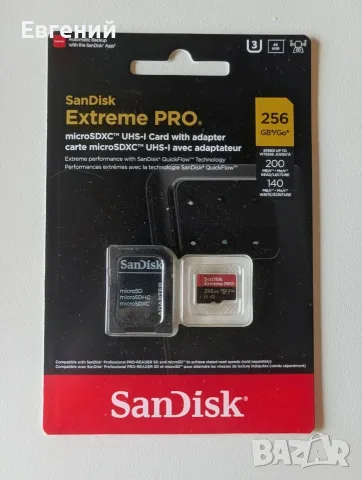 SanDisk Extreme PRO 256GB – Нова. 100% Оригинал - microSDXC V30 A2 + Adapter