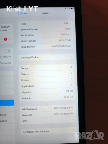Ipad air 2 64GB A1566, снимка 3 - Таблети - 55094177