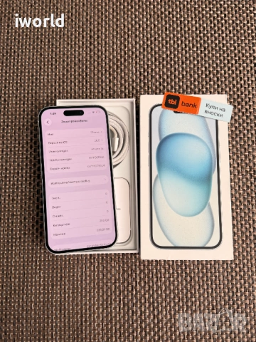 256GB❗️100% battery 🔋 IPhone 15 Blue ❗️Лизинг от 19€/м ❗️КАТО НОВ❗️, снимка 10 - Apple iPhone - 54740124