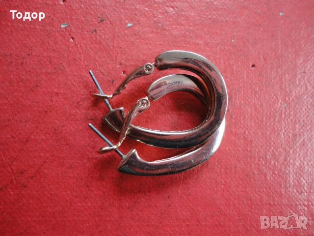 Позлатени обеци обици с камъни 2 , снимка 4 - Обеци - 54088801