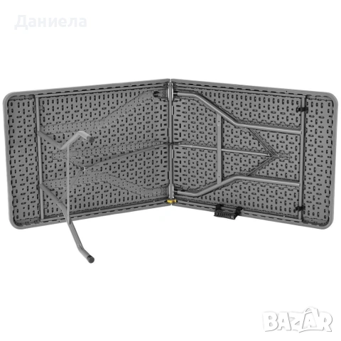 Сгъваема кетъринг маса 180x70 см - Куфар за лесно пренасяне, до 100 кг, сива, снимка 8 - Маси - 54779885