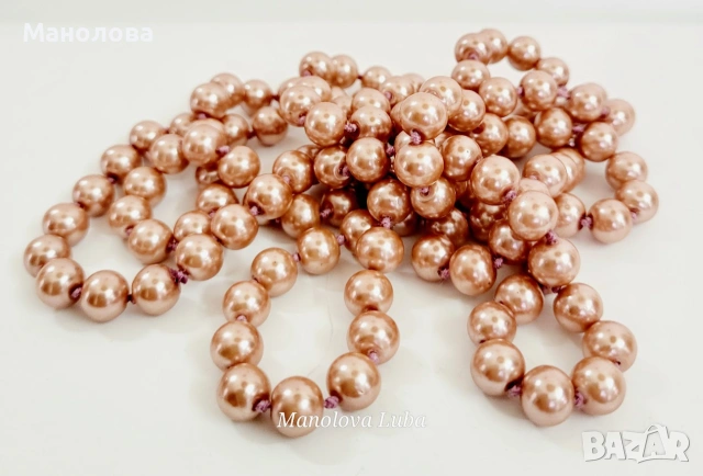 Колие от кристални розово злато перли SWAROVSKI., снимка 6 - Колиета, медальони, синджири - 55255946