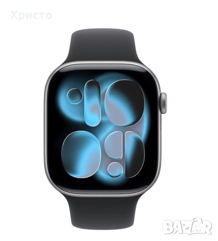 НОВ!!! Смарт часовник Apple Watch 11 GPS, Корпус Space Grey Aluminium 42mm, Black Sport Band  , снимка 4 - Смарт часовници - 54320999