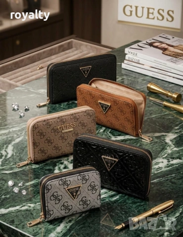 Guess Ново Дамско Кожено Портмоне Гес Различни Цветове 