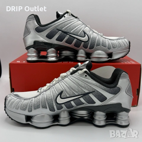 !НОВИ! Nike Shox TL | Metallic Silver | + КУТИЯ, снимка 2 - Маратонки - 55283730