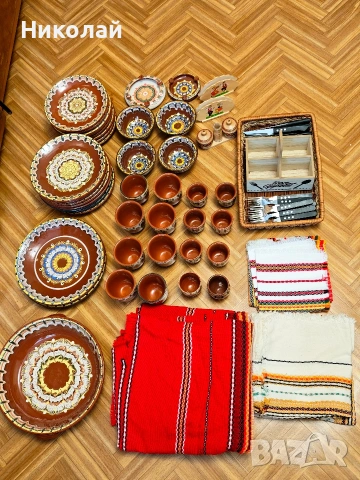 Керамични чинии чаши купи покривки за механа