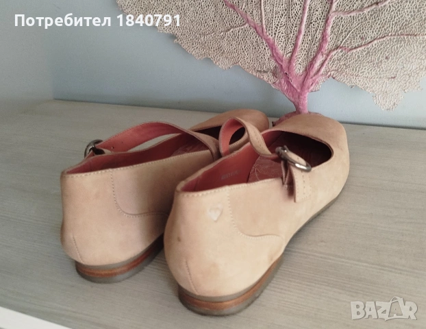 Moshulu (flats) летни пантофки/балерини – естествен велур, бежови, №40, снимка 6 - Дамски ежедневни обувки - 55112303