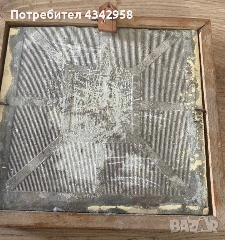 Винтидж декоративна керамична плочка в дървена рамка – Германия, 1970-те г., снимка 3 - Антикварни и старинни предмети - 54652413