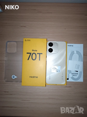 ПРОДАВАМ,НОВ Смартфон Realme Note 70T 4GB RAM 128GB ЗЛАТИСТ, снимка 2 - Телефони с две сим карти - 55058377
