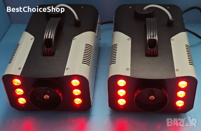 Два броя UKing 1200W машини за дим с 6 RGB LED светлини, дистанционно управление за партита и събити, снимка 7 - Други - 54953519
