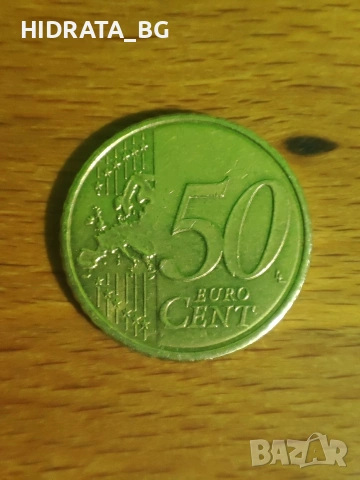 Монета 50 евро цента Гърция 2002 година, Колекция, Рядка, снимка 2 - Нумизматика и бонистика - 54966374