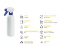 3 бр. професионални HDPE бутилки 1 л с Premium Foam тригер 28/410, снимка 2