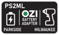 Преходник адаптер батерия Parkside X20V към инструмент Milwaukee M18 PS2ML, снимка 4