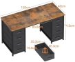 Бюро Coleshome 120см с 8 чекмеджета кафяво, снимка 3