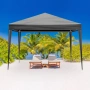 Градинска шатра Tent Pro тип хармоника 3х3, Сива, Водоустойчива материя, снимка 4