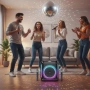 Караоке тонколона с Bluetooth, дистанционно управление и 2 безжични микрофона, 30W звук и LED , снимка 4
