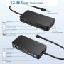 Докинг станция Rocketek SH701C USB-C 12 в 1 100W PD, снимка 6