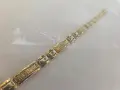 Златна мъжка гривна бяло и жълто, снимка 1