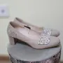 Дамски офис обувки в бежов цвят - естествена кожа, снимка 2