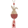 Великденска висяща дървена декорация – червено яйце със зайче, 5×50см_1200826, снимка 1