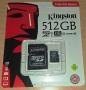SD карта памет Kingston 512GB плюс SD адаптер, снимка 2