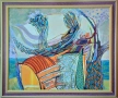 Картина "Фантастичен пейзаж", худ. Г. Динев, 1997 г., снимка 1