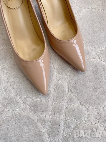 Christian Louboutin Kate 85 Patent Pumps – Nude Beige, снимка 6 - Дамски обувки на ток - 55417805