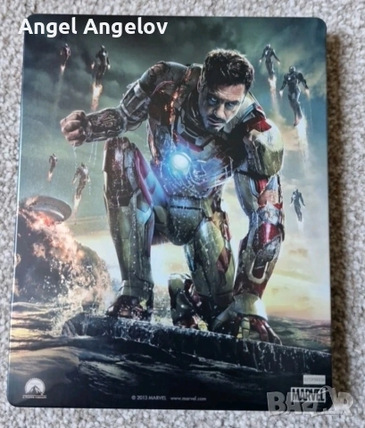 IRON MAN 3 (2013) Zavvi Exclusive Ltd Ed Blu-ray UK Steelbook. С БЪЛГАРСКИ СУБТИТРИ ЦЕНА 20 ЕВРО, снимка 2 - Blu-Ray филми - 54774427