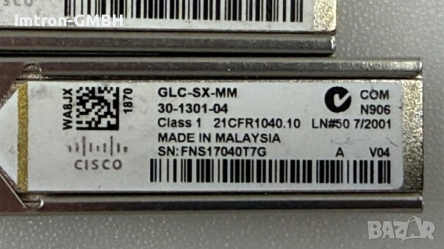 Transceiver CISCO 30-1301-04 - Cisco 1000BASE-SX SFP приемо-предавателен модул MMF 850nm, снимка 2 - Мрежови адаптери - 55086627