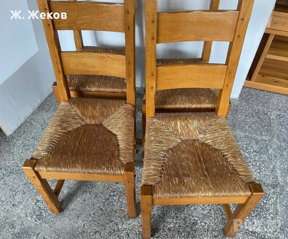 Четири масивни дървени стола, снимка 3 - Столове - 54506745