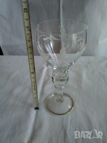 Продавам стъклени ръчно рисувани чаши за вино , снимка 3 - Чаши - 54222852