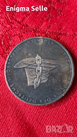 Сребърна монета 10 марки 1994 Германска съпротива 1933-1945, снимка 4 - Нумизматика и бонистика - 54443785