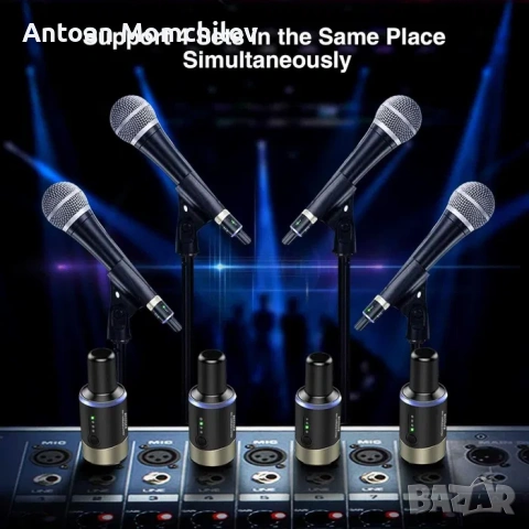 Безжична XLR система LEKATO 5.8GHz за микрофон, снимка 2 - Микрофони - 54824230
