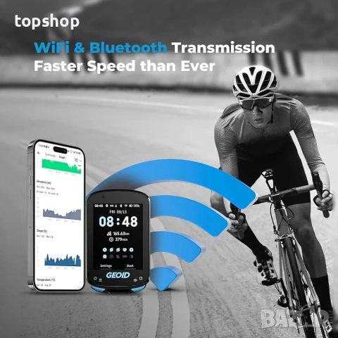 Чисто нов GPS Велокомпютър с Навигация GEOID CC600 (Цветен екран, WiFi, Bluetooth, ANT+)  , снимка 7 - Аксесоари за велосипеди - 55127657