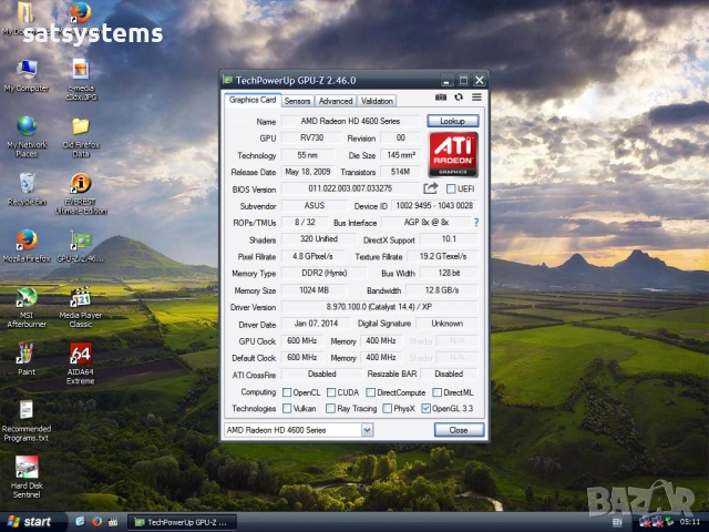Видео карта AMD Radeon Asus HD AH4650 HDMI 1024MB GDDR2 128bit AGP, снимка 12 - Видеокарти - 54579068